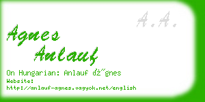 agnes anlauf business card